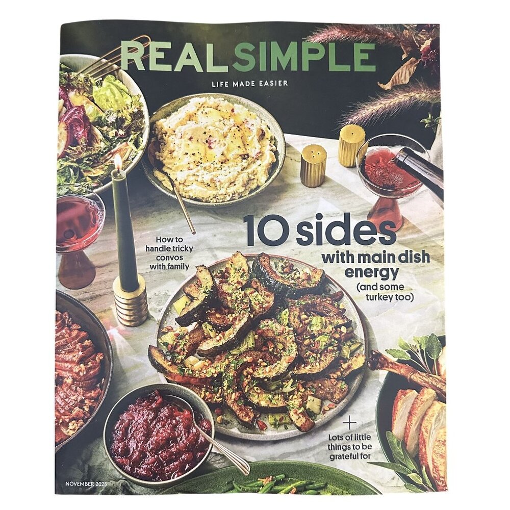 Real Simple Magazine November 2025 Thanksgiving Recipes Side Dishes